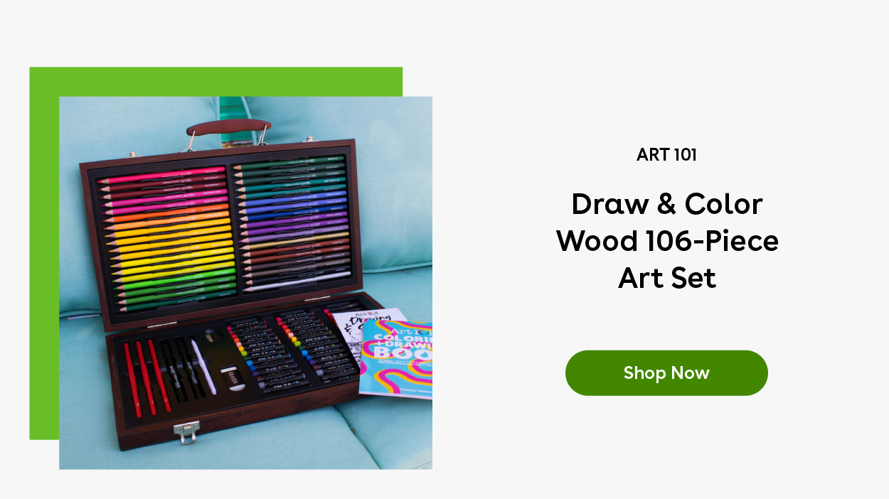 Art 101 Draw & Color Wood 106-Piece Art Set - Shop Now