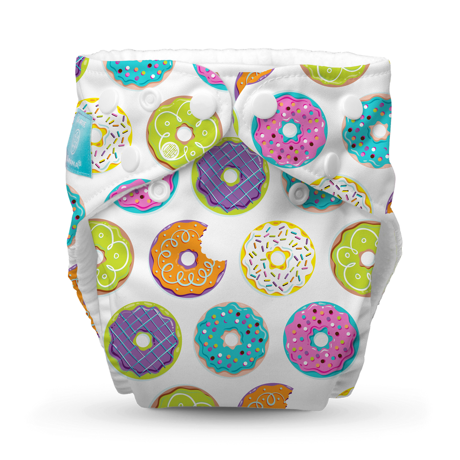 One Size Reusable Cloth Diaper with Fleece in Delicious Donuts