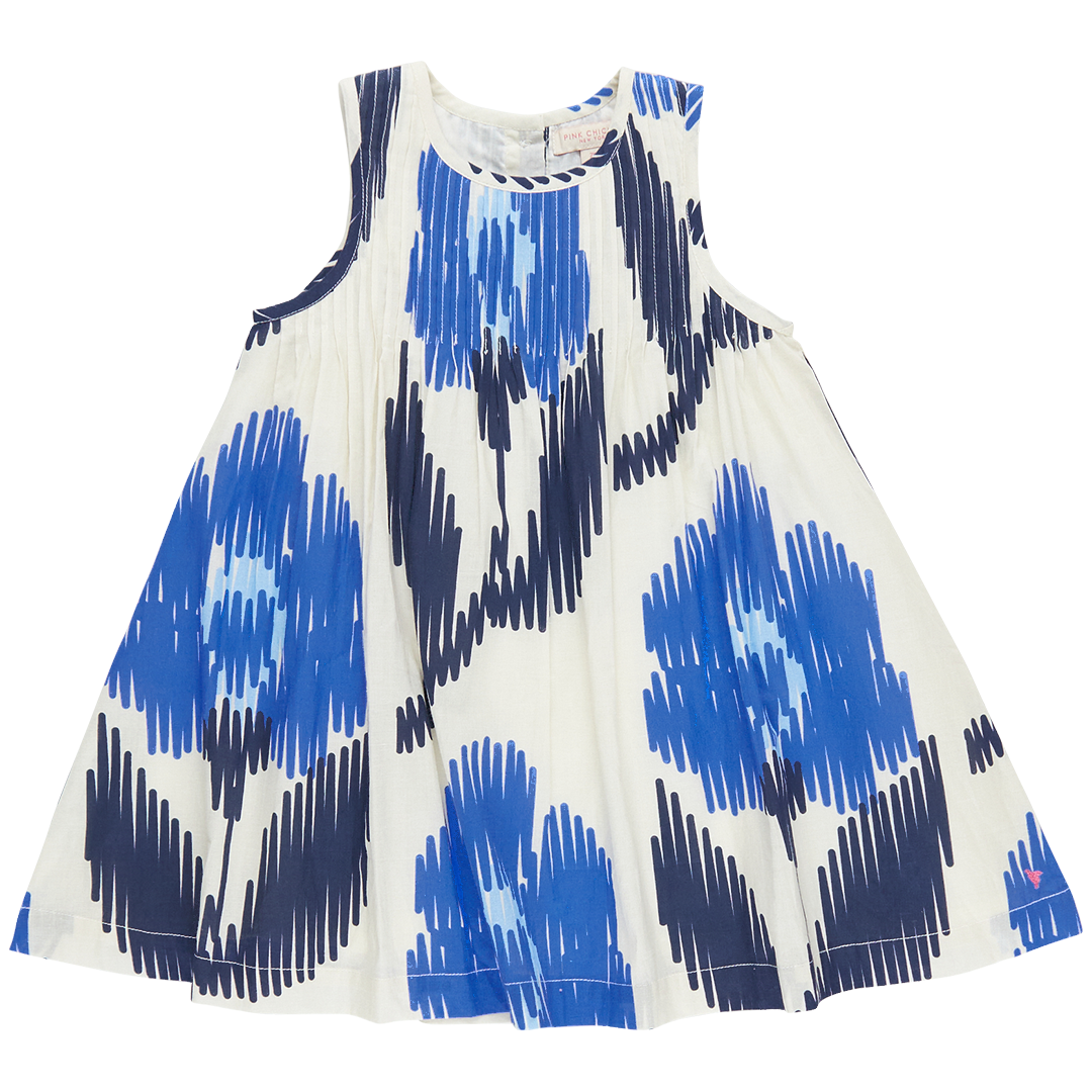 Image of Girls Jaipur Dress - Blue Ikat