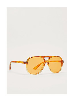 Oversized Colored Lens Tortoiseshell Sunglasses