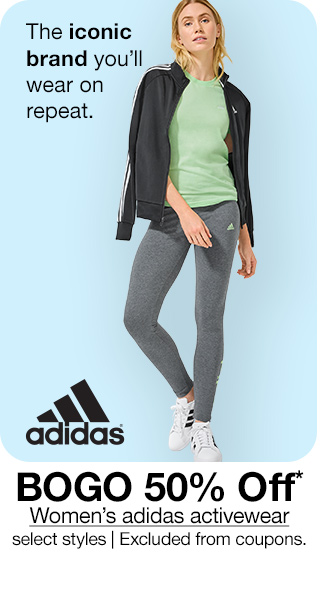 BOGO 50% Off* Women's adidas activewear, select styles | Excluded from coupons.