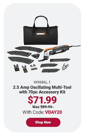 2.5 AMP OSCILLATING MULTI-TOOL WITH 70PC ACCESSORY KIT