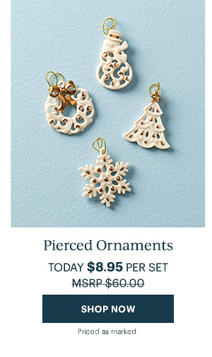 Pierced Ornaments  TODAY $8.95 PER SET  [SHOP NOW] Priced as marked.