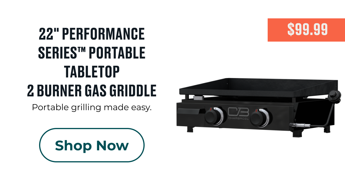 Shop 22" Performance Series™ portable Tabletop 2-Burner Gas Griddle