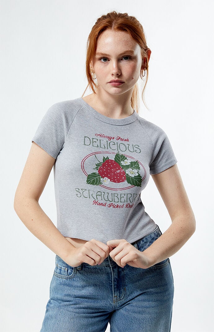 Image: Strawberry Ribbed Raglan T-Shirt