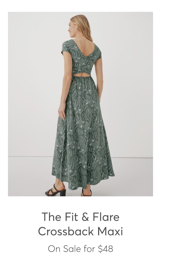 The Fit & Flare Crossback Maxi, On Sale for $48