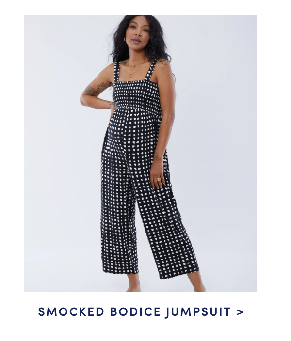 Smocked Bodice Maternity Jumpsuit