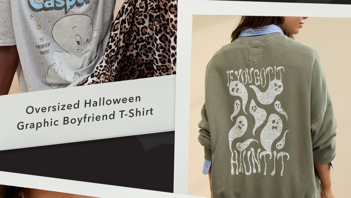 Oversized Halloween Graphic Boyfriend T-Shirt