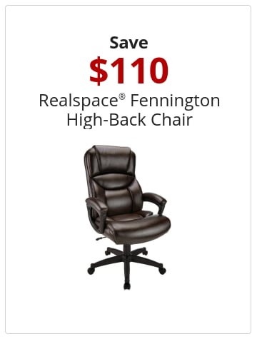 Save $140 Realspace® Fennington High-Back Chair