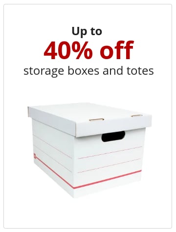 Up to  40% off storage boxes and totes