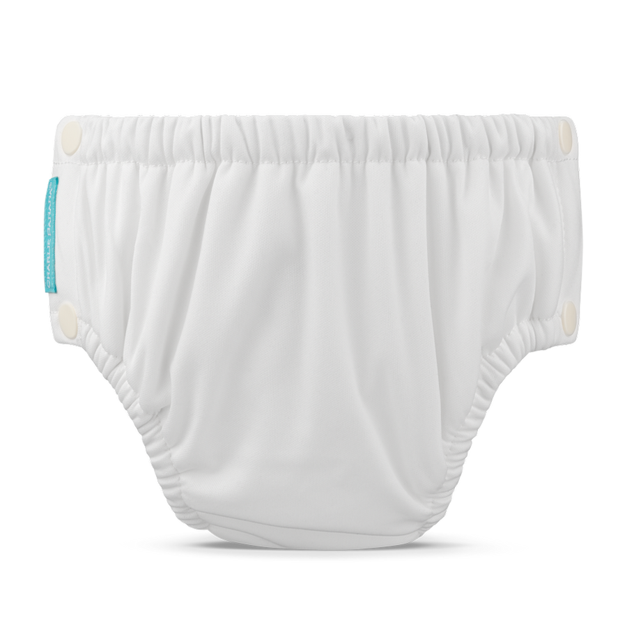 Reusable Swim Diaper with Snaps in White