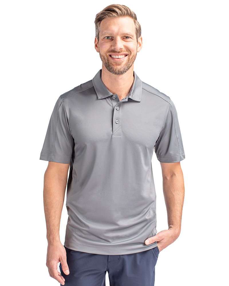 Image of Cutter & Buck Prospect Eco Textured Stretch Recycled Mens Short Sleeve Polo