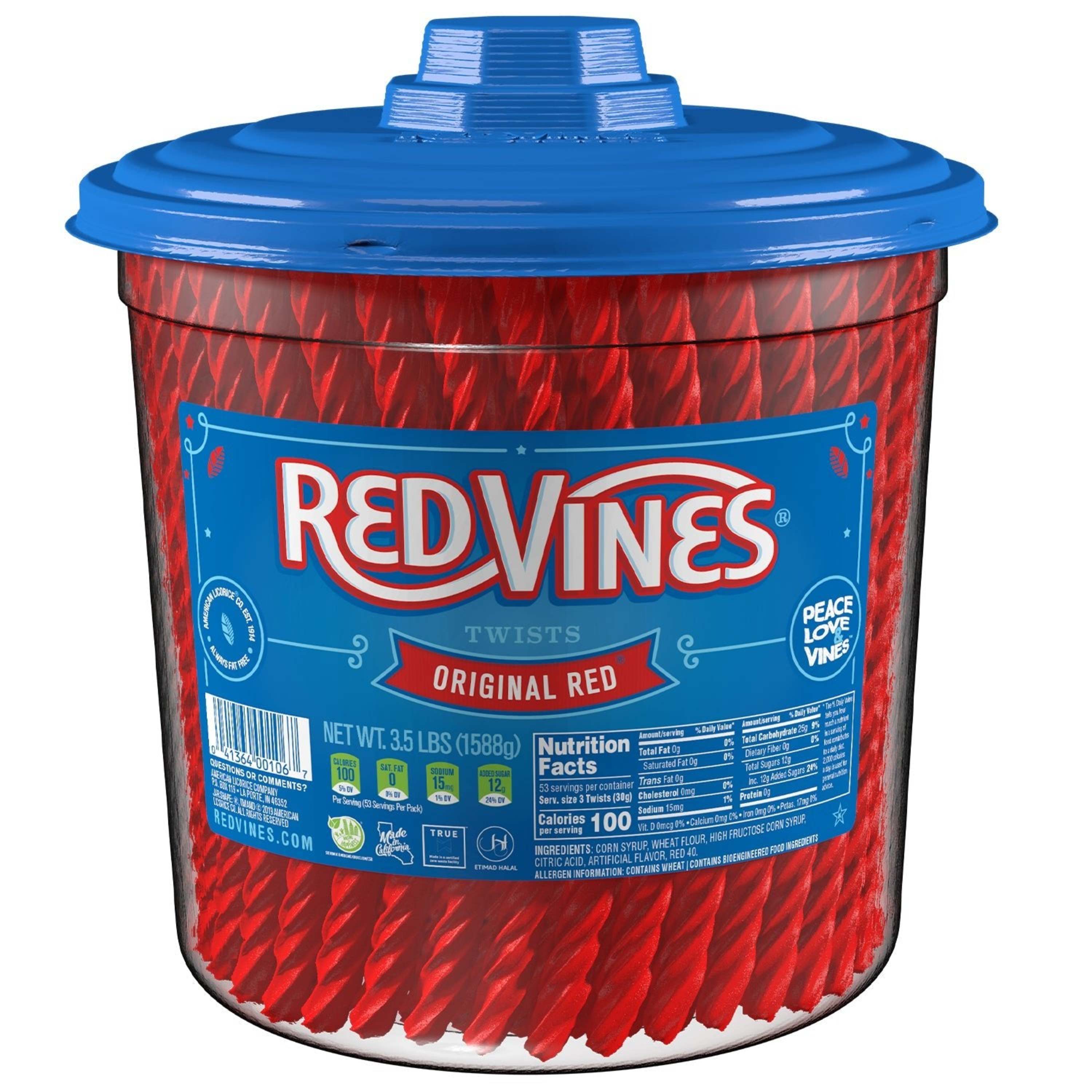 Image of Red Vines Original Red Licorice Twists, 3.5LB Jar