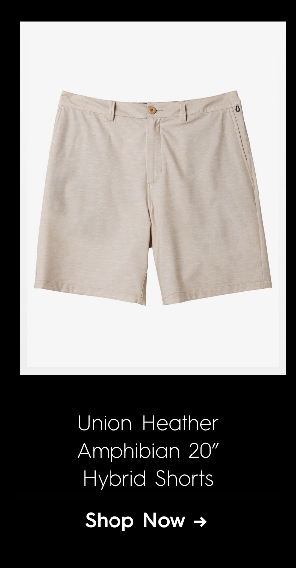 Union Heather Amphibian 20" Hybrid Shorts