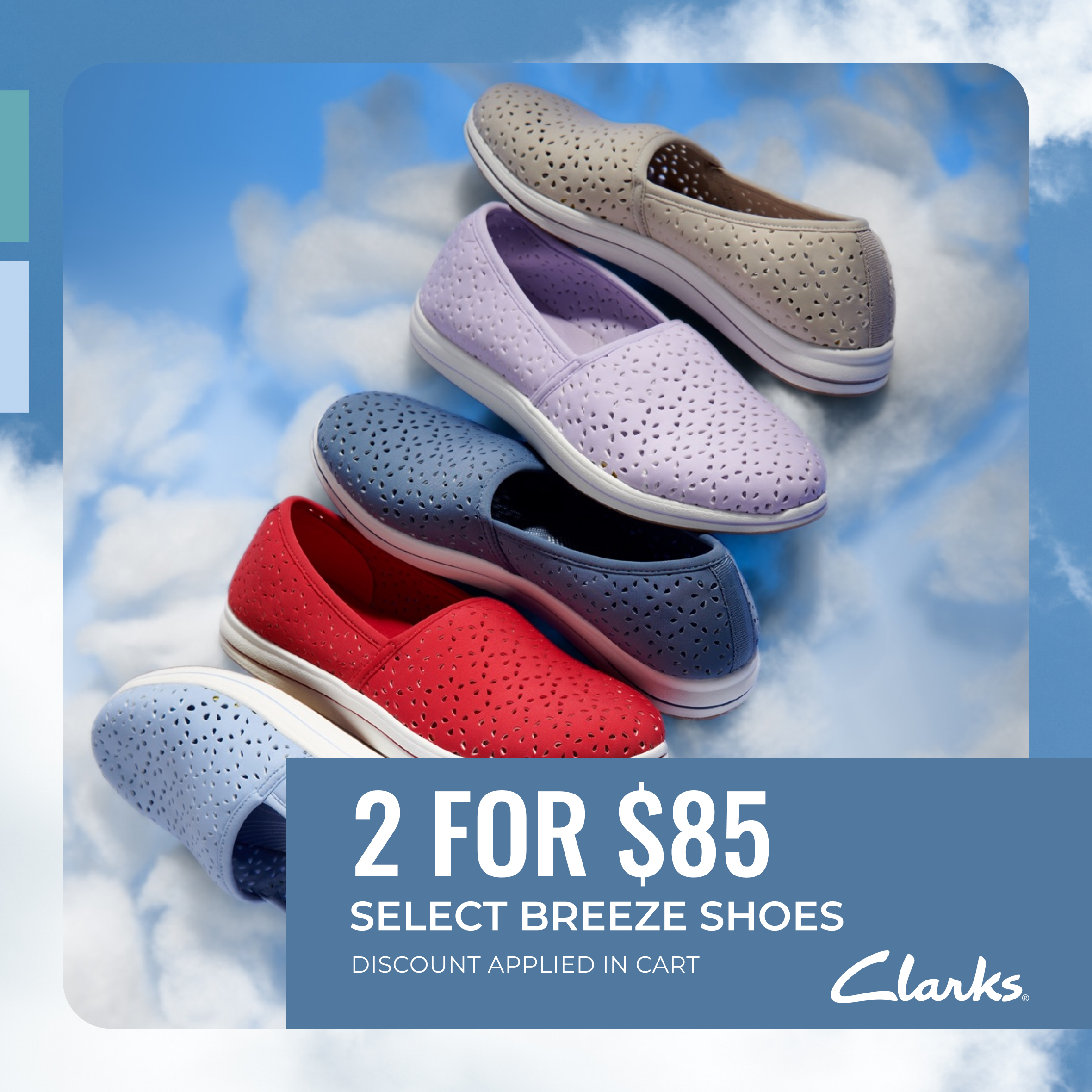 2 for $85 Select Breeze Shoes / Discount Applied in Cart