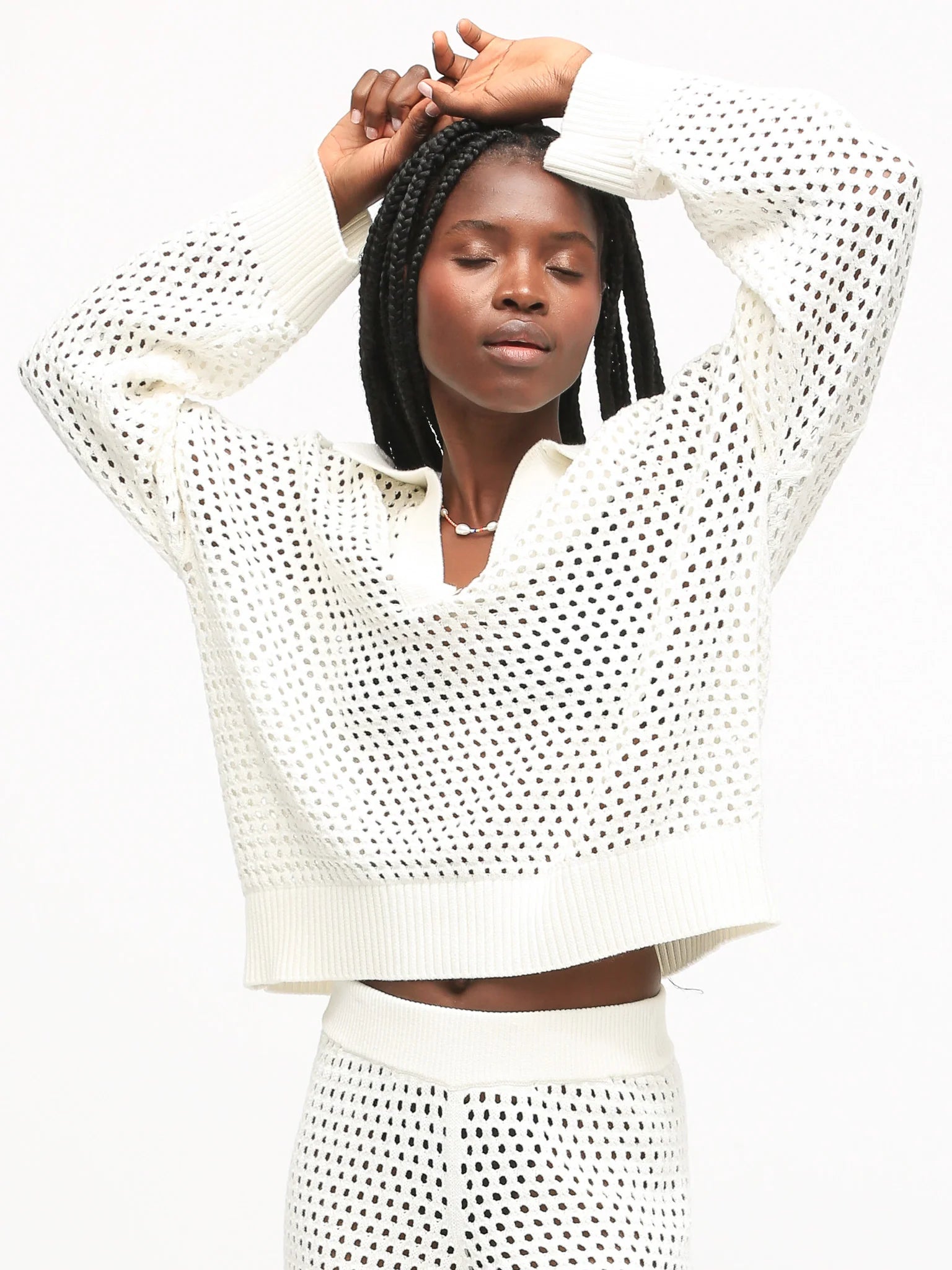 Image of Polo Sweater in Ivory