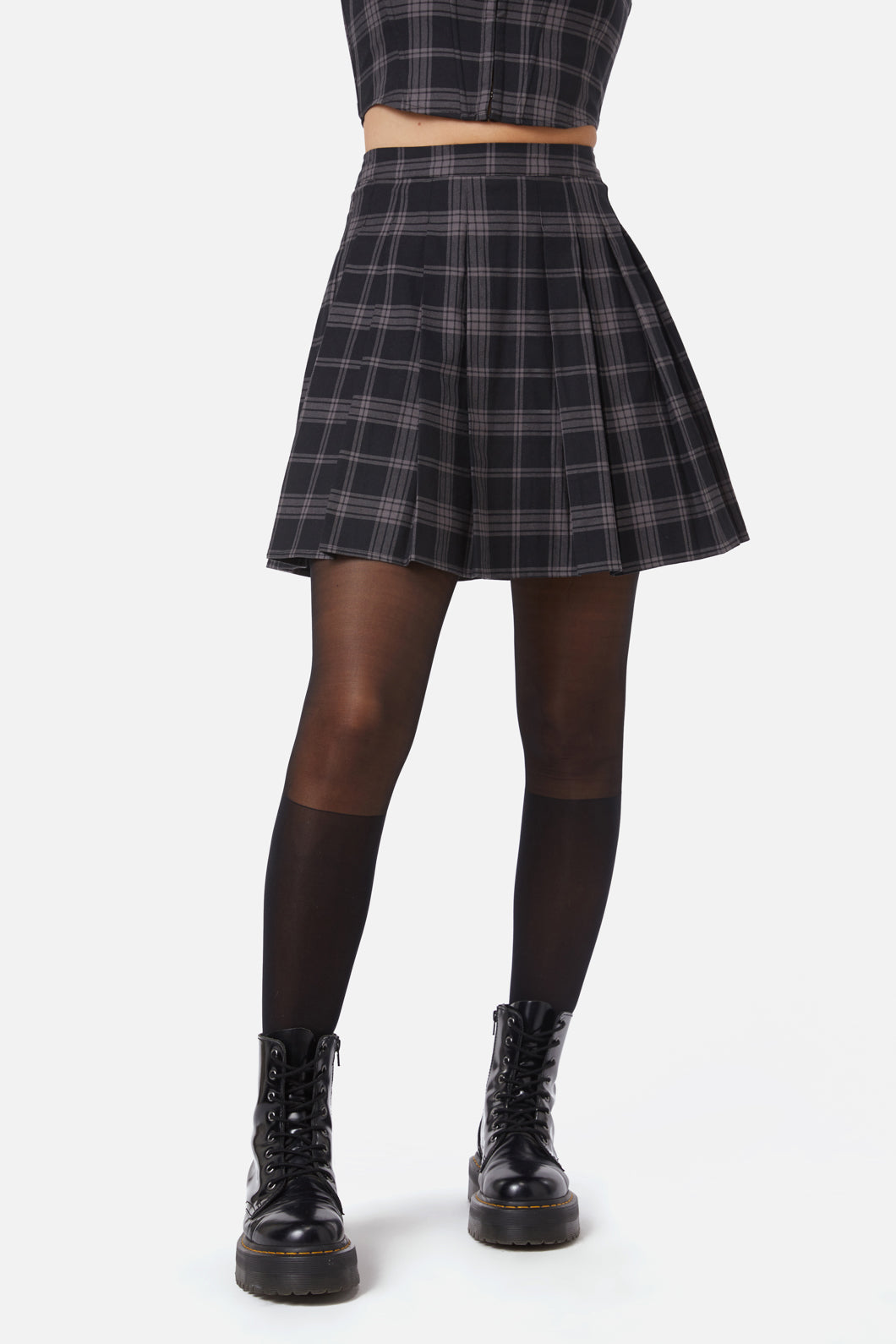 Image of Victoria Tartan Pleated Skirt