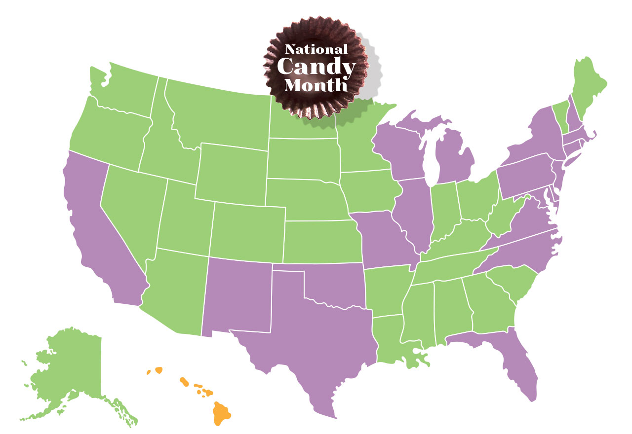 National Candy Month - Candy USA Map