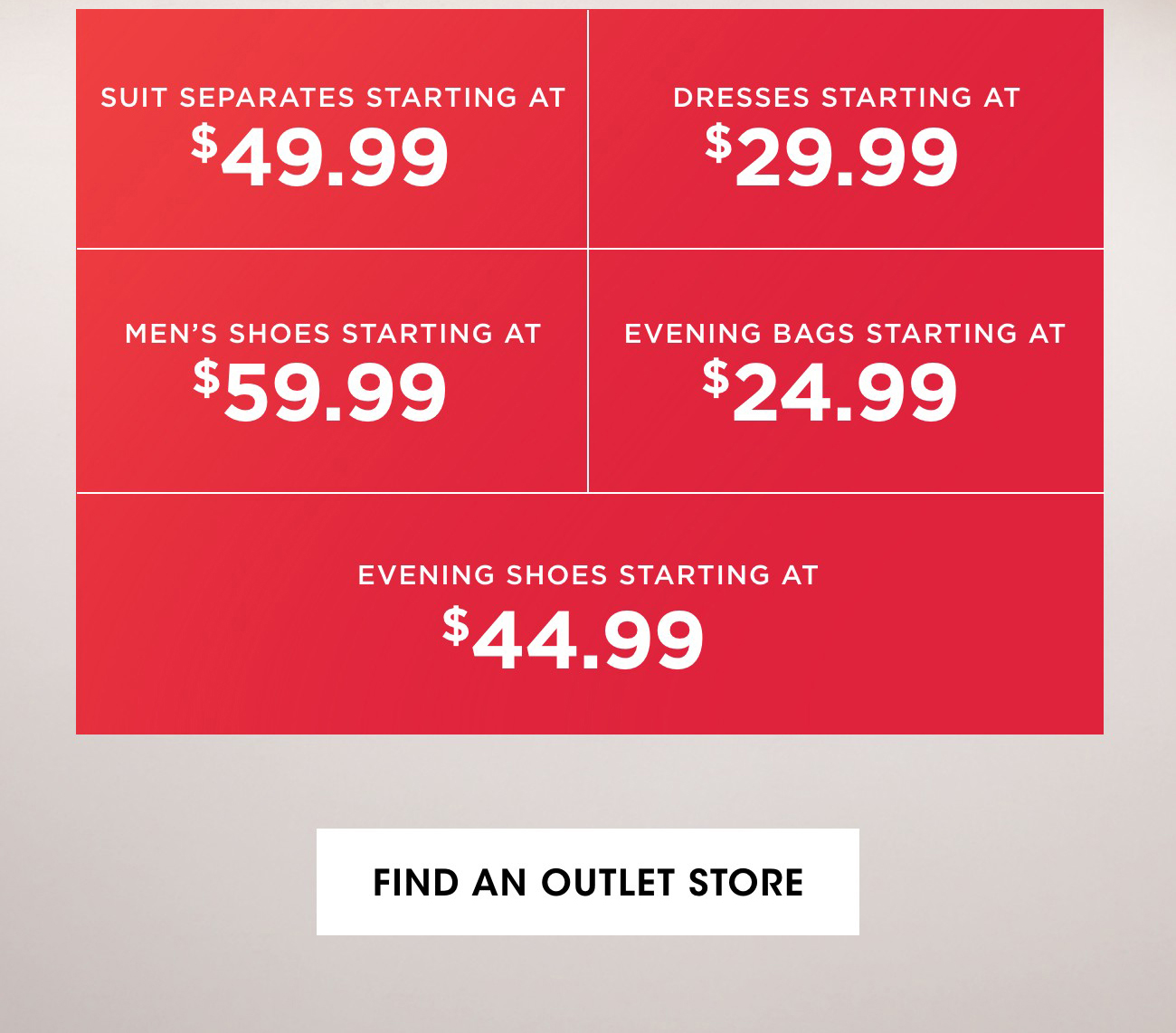 FIND AN OUTLET STORE