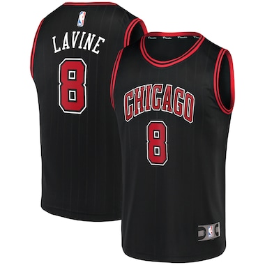  Fanatics Zach LaVine Black  Fast Break Team Replica Jersey - Statement Edition