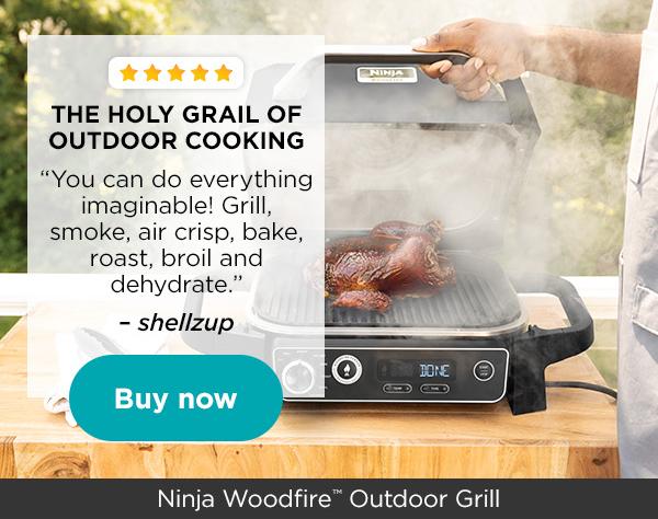 Ninja Woodfireâ„¢ Outdoor Grill | 5 Stars | THE HOLY GRAIL OF OUTDOOR COOKING | â€œYou can do everything imaginable! Grill, smoke, air crisp, bake, roast, broil and dehydrate.â€ â€“ shellzup