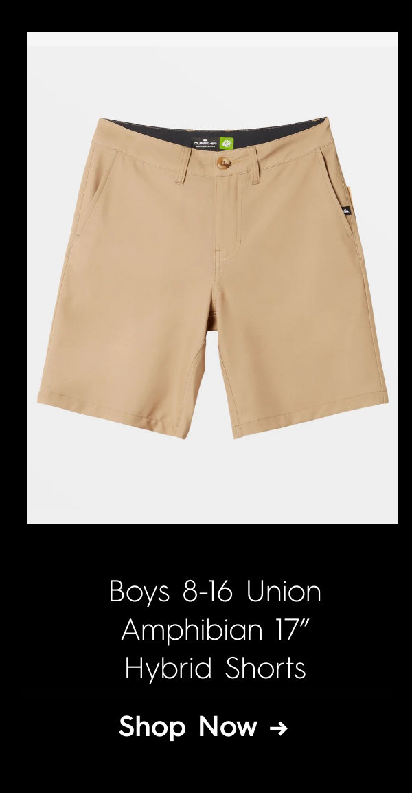 Boys 8-16 Union Amphibian 17" Hybrid Shorts