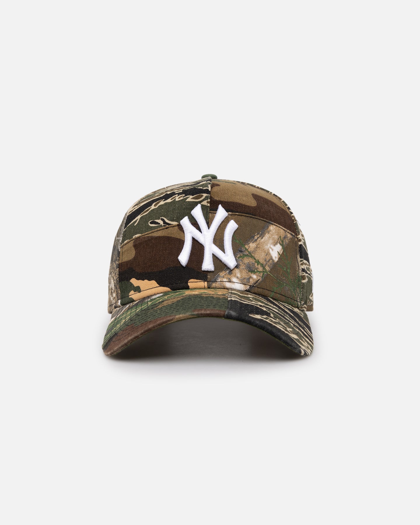 Image of New Era New York Yankees 'Patchwork Camo' 9FORTY A-Frame Snapback Woodland Camo