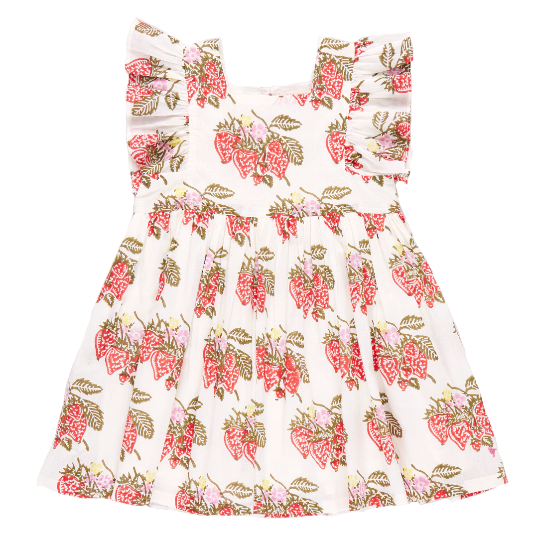 Image of Girls Elsie Dress - Wild Strawberries