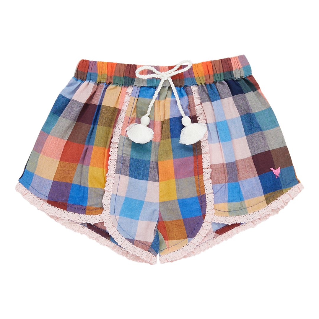 Image of Girls Millie Short - Technicolor Check