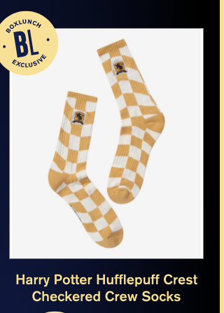 Harry Potter Hufflepuff Crest Checkered Crew Socks