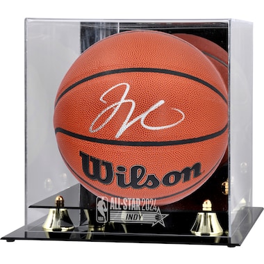 Jayson Tatum  Autographed Wilson Authentic Series Indoor/Outdoor Basketball with Golden Classic 2024 NBA All-Star Game Logo Display Case