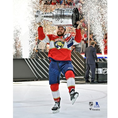 Aleksander Barkov  Autographed 2024 Stanley Cup Champions 8" x 10" Raising Cup Photograph