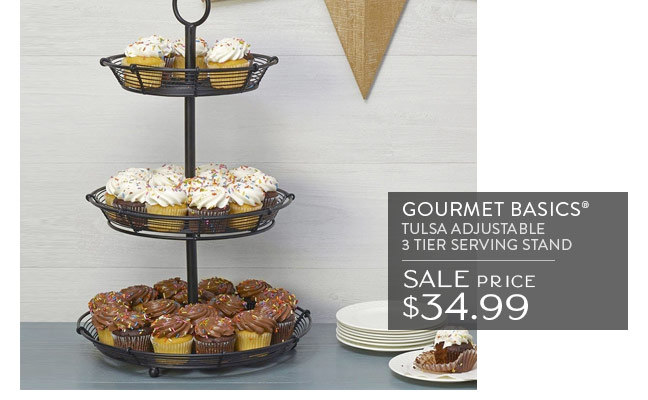 Gourmet Basics® Tulsa Adjustable 3 Tier Serving Stand | Sale $34.99