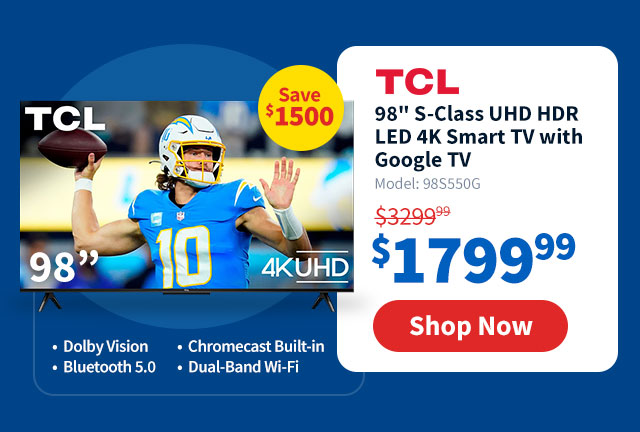 TCL 50" S Class 4K UHD HDR LED Smart TV with Google TV