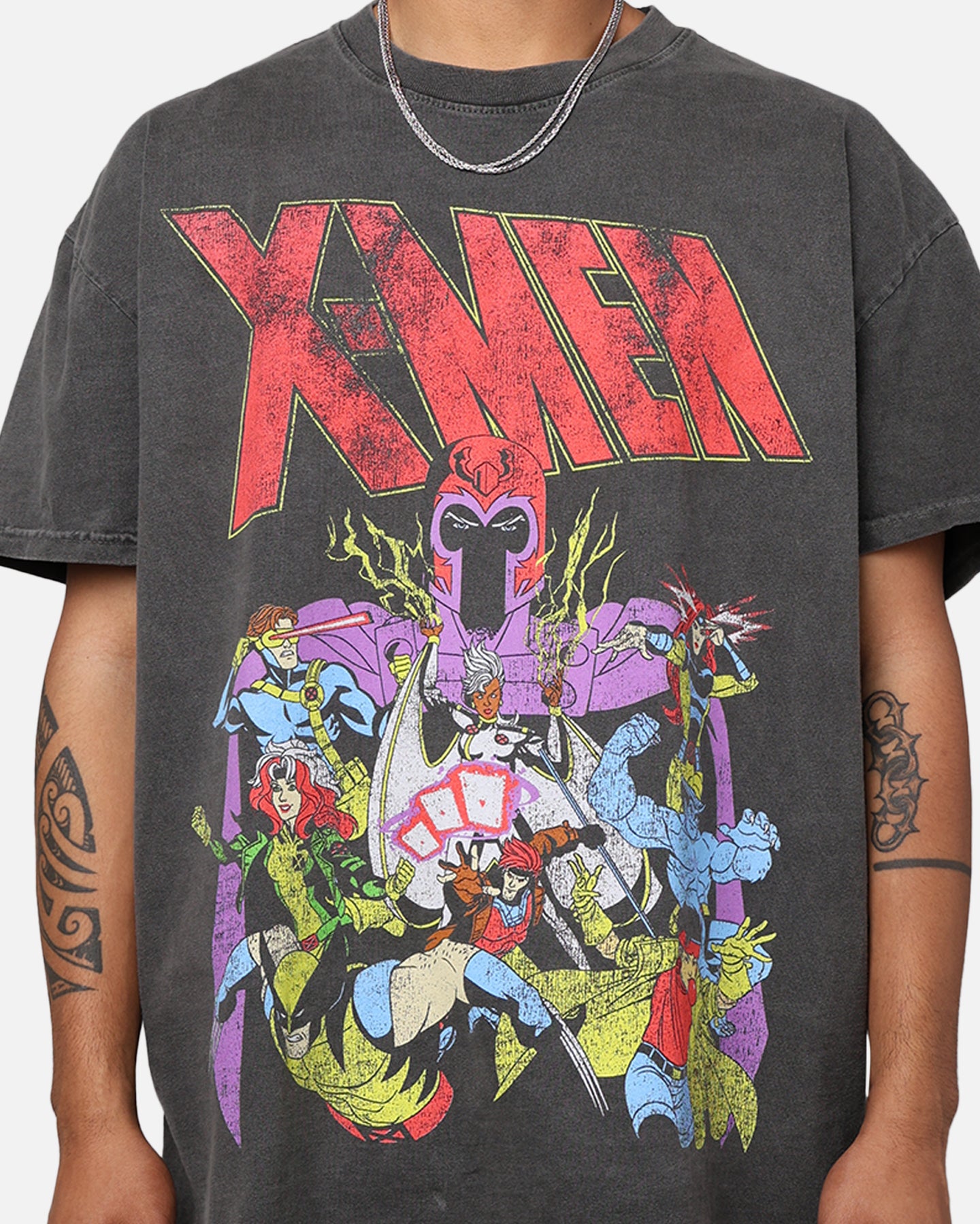 Image of Marvel X-Men The X-Men Heavyweight Vintage T-Shirt Washed Black