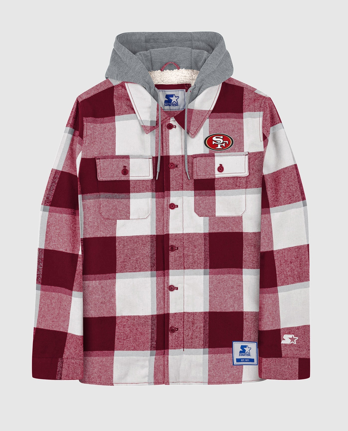 Image of San Francisco 49ers The Big Joe Sherpa Lined Plaid Jacket