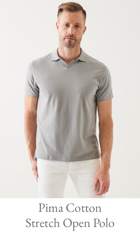 PIMA COTTON STRETCH OPEN POLO