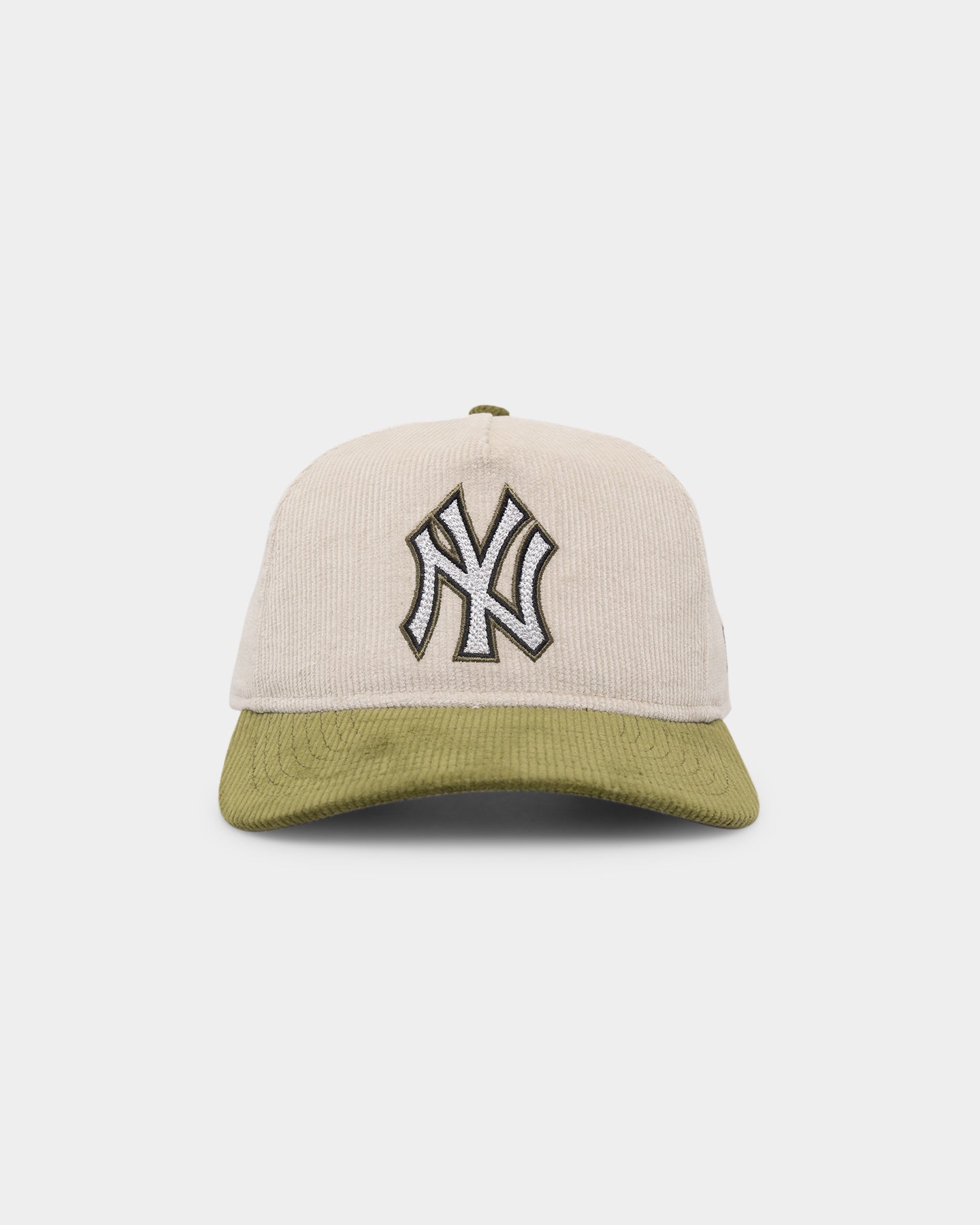 Image of New Era New York Yankees 'Dusty Olive' Corduroy Golfer Snapback Green Med