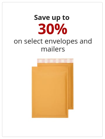 Save up to  30% on select envelopes and mailers