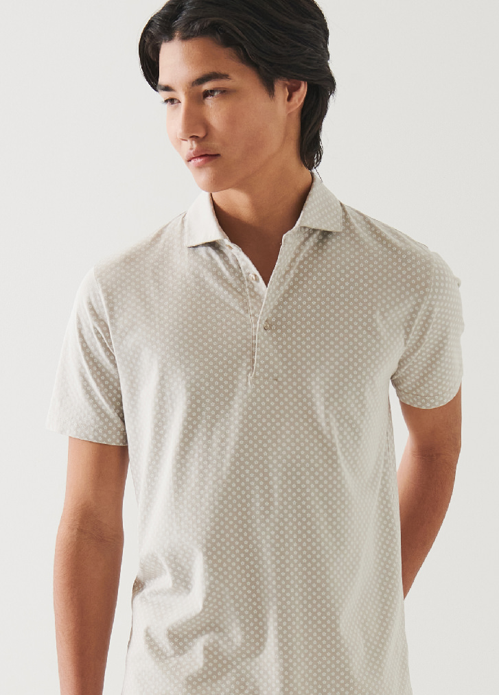 PIMA COTTON STRETCH PRINTED POLO