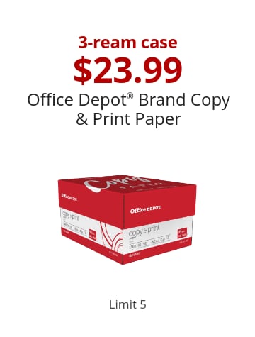 3-ream case $22.99 Office Depot® Brand Copy & Print Paper