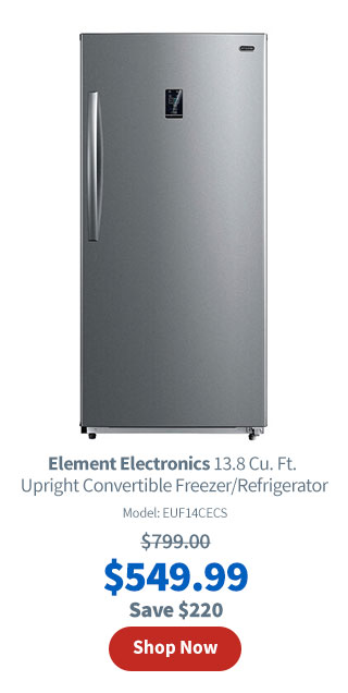 Element Electronics 13.8 Cu. Ft. Upright Convertible Freezer/Refrigerator - Stainless Steel