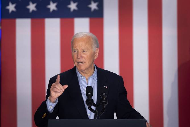 Joe Biden speaks at a rally