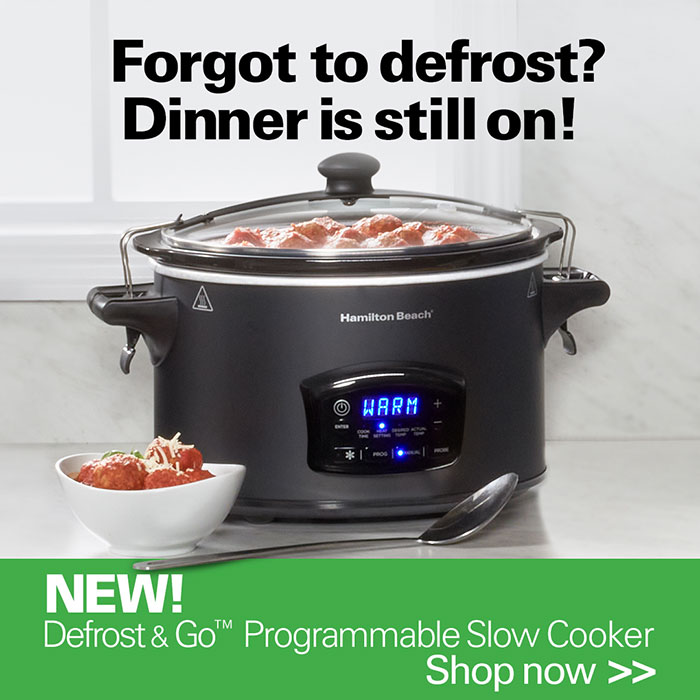 forgot to defrost? dinner is still on with the new defrost and go programmable slow cooker