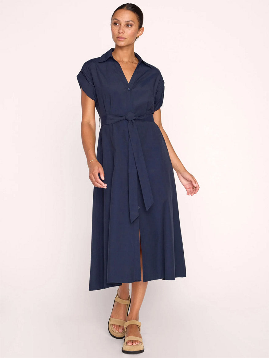 Image of Brochu Walker Fia Belted Dress in Navy