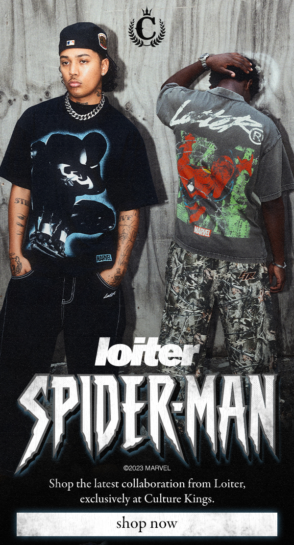 Loiter's Spider-Man. Shop the latest collaboration from Loiter, exclusively at Culture Kings.