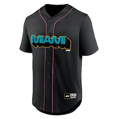  Fanatics Branded Black Formula 1 Miami Grand Prix Baseball Jersey