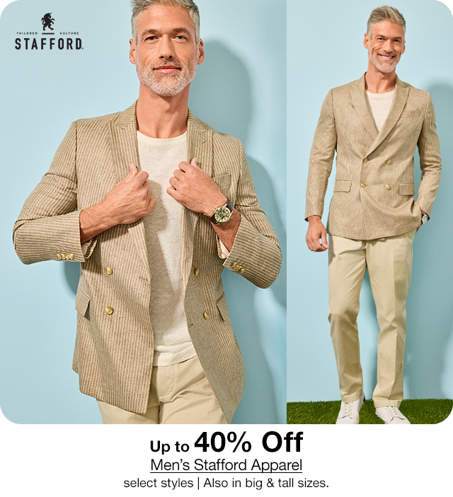 Up to 40% Off Men's Stafford Apparel, select styles | Also in big & tall sizes.