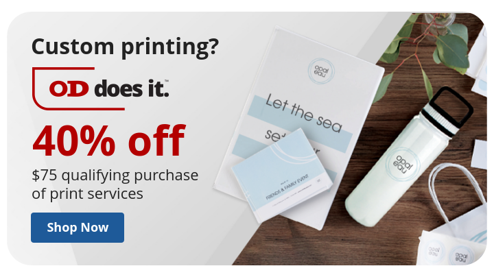 40% off $75 qualifying purchase of Print Services