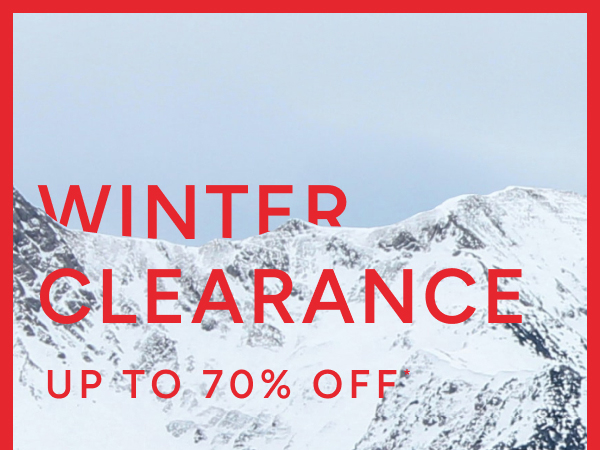 Winter clearance Up to 70% off*